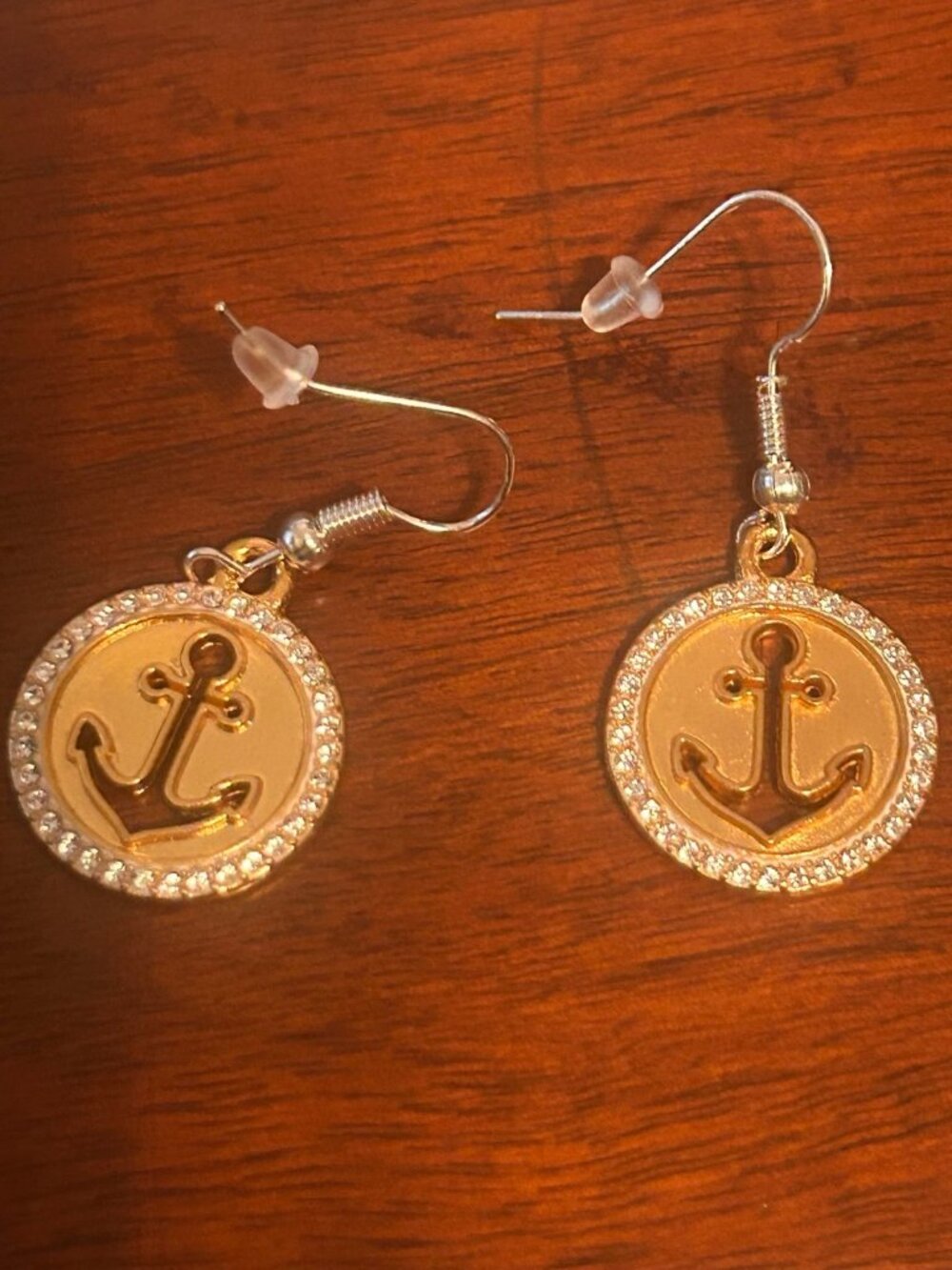 Brighton anchors aweigh french wire custom earrings gold crystals silver NWOT